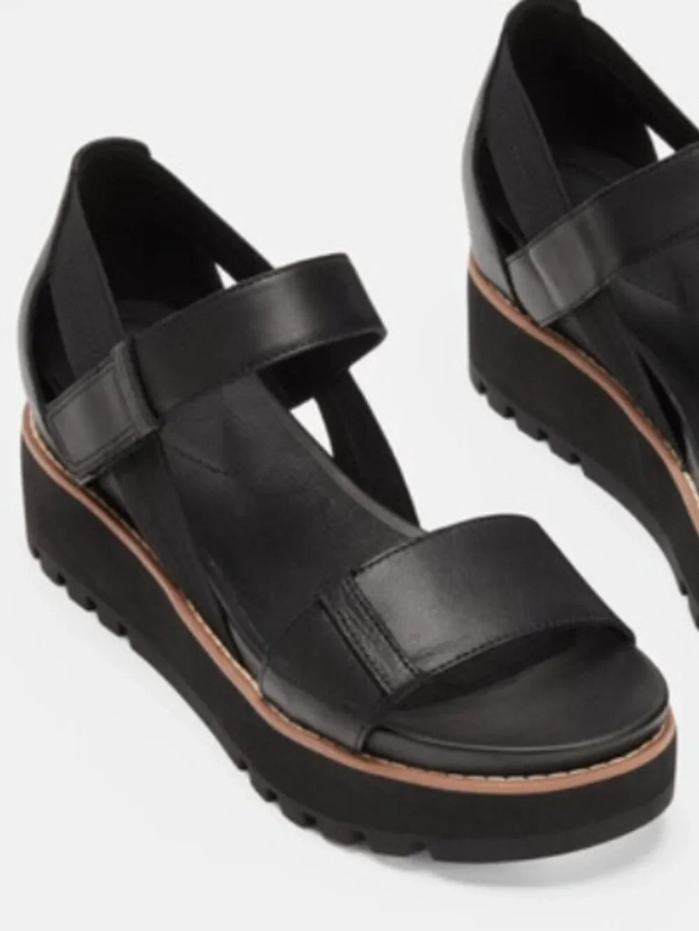 Eileen Fisher Luck Smooth Leather Wedge Sandal